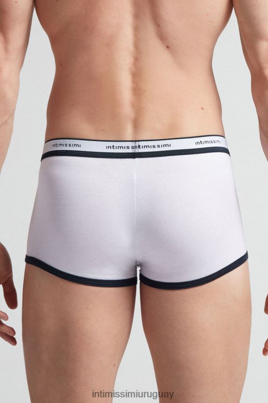 Boxers de algodón supima fresco natural con logo. Intimissimi hombres 6986-blanco/azul V806B839 ropa interior