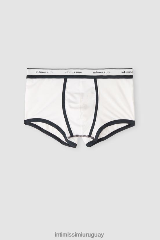 Boxers de algodón supima fresco natural con logo. Intimissimi hombres 6986-blanco/azul V806B839 ropa interior