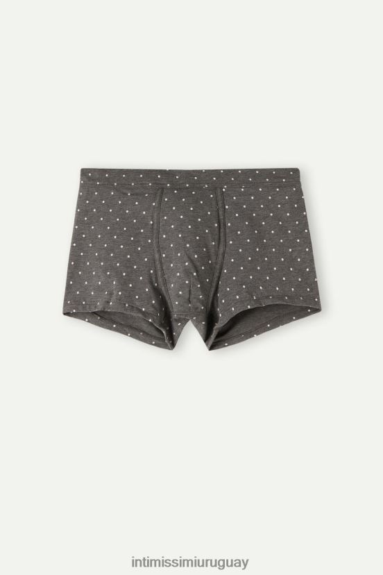 boxer de lunares de algodón supima elástico Intimissimi hombres 063j-estampado lunares gris antracita melange V806B862 ropa interior