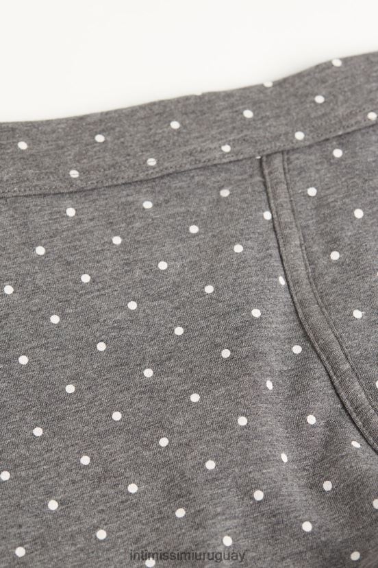 boxer de lunares de algodón supima elástico Intimissimi hombres 063j-estampado lunares gris antracita melange V806B862 ropa interior