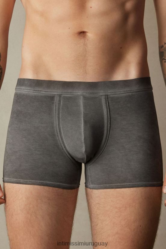 boxers algodón supima fresco natural Intimissimi hombres 040j-negro lavado V806B870 ropa interior