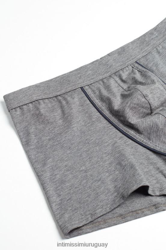 boxers algodón supima fresco natural Intimissimi hombres 080i-gris carbón melange/azul V806B894 ropa interior