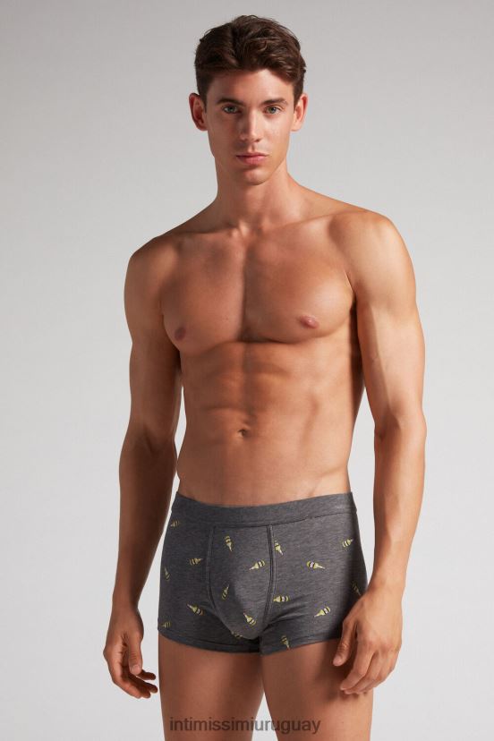 boxers algodon fresco natural ron supima Intimissimi hombres 372j-grafito mel. rasguear V806B81 ropa interior