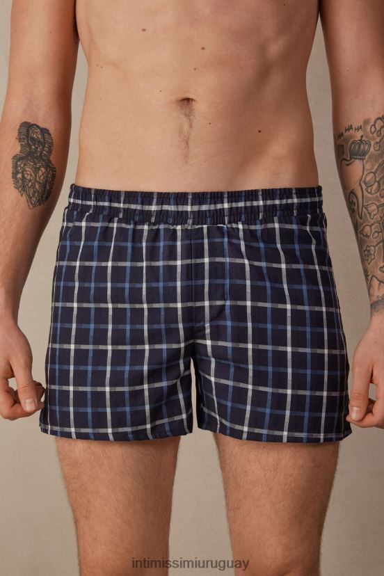 boxers con detalles estampados Intimissimi hombres 169j-cheque azul V806B844 ropa interior