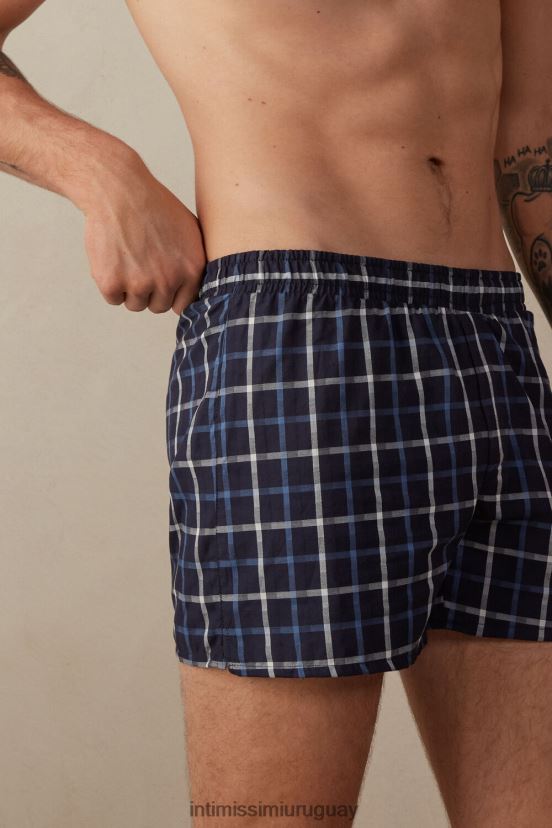 boxers con detalles estampados Intimissimi hombres 169j-cheque azul V806B844 ropa interior