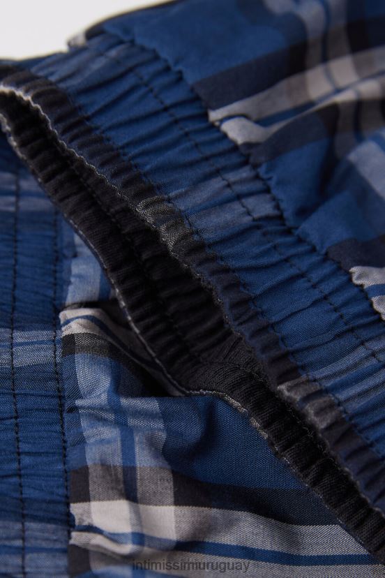 boxers con detalles estampados Intimissimi hombres 375j-check azul medio/nero V806B813 ropa interior