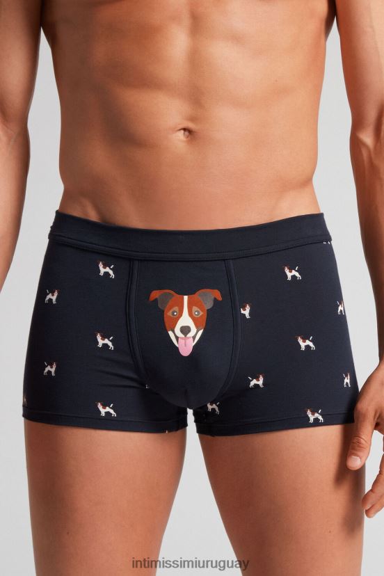 boxers de algodón natural fresco supima jack russell Intimissimi hombres 368j-blu notte st.jack russel V806B83 ropa interior