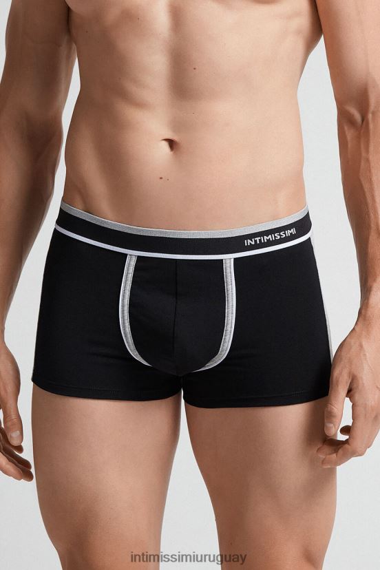boxers de algodón supima elástico de dos tonos Intimissimi hombres 539i-mezcla negro/gris claro V806B8105 ropa interior