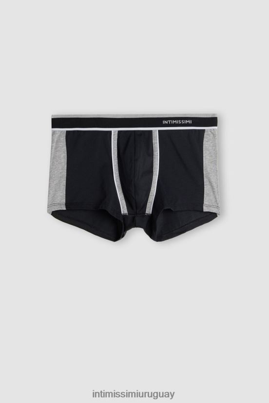 boxers de algodón supima elástico de dos tonos Intimissimi hombres 539i-mezcla negro/gris claro V806B8105 ropa interior