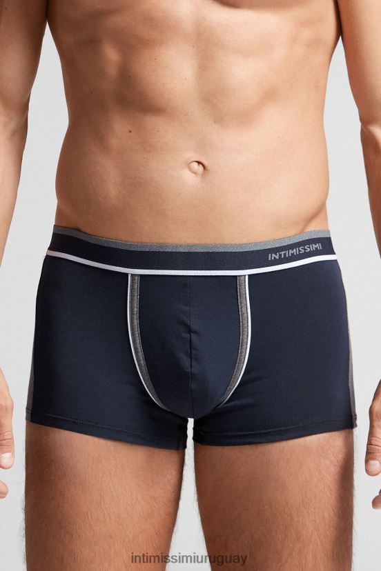 boxers de algodón supima elástico de dos tonos Intimissimi hombres 541i-mezcla azul medianoche/gris grafito V806B8103 ropa interior