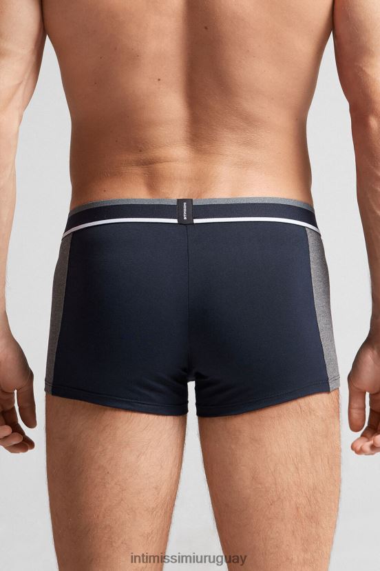 boxers de algodón supima elástico de dos tonos Intimissimi hombres 541i-mezcla azul medianoche/gris grafito V806B8103 ropa interior