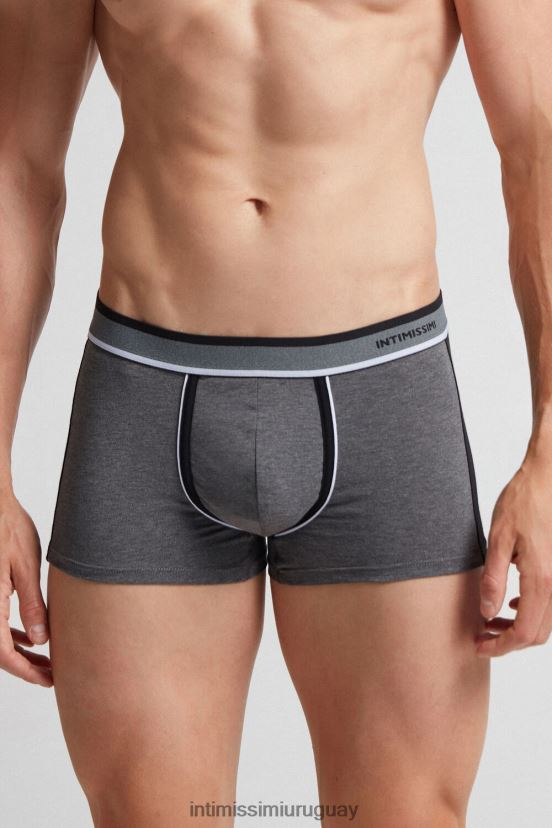 boxers de algodón supima elástico de dos tonos Intimissimi hombres 543i-mezcla gris grafito/negro V806B8108 ropa interior