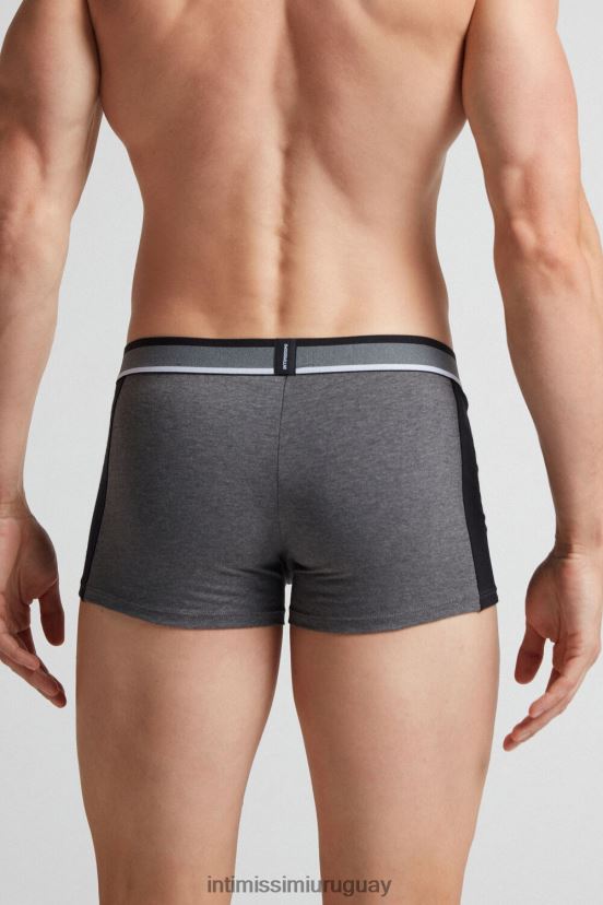 boxers de algodón supima elástico de dos tonos Intimissimi hombres 543i-mezcla gris grafito/negro V806B8108 ropa interior