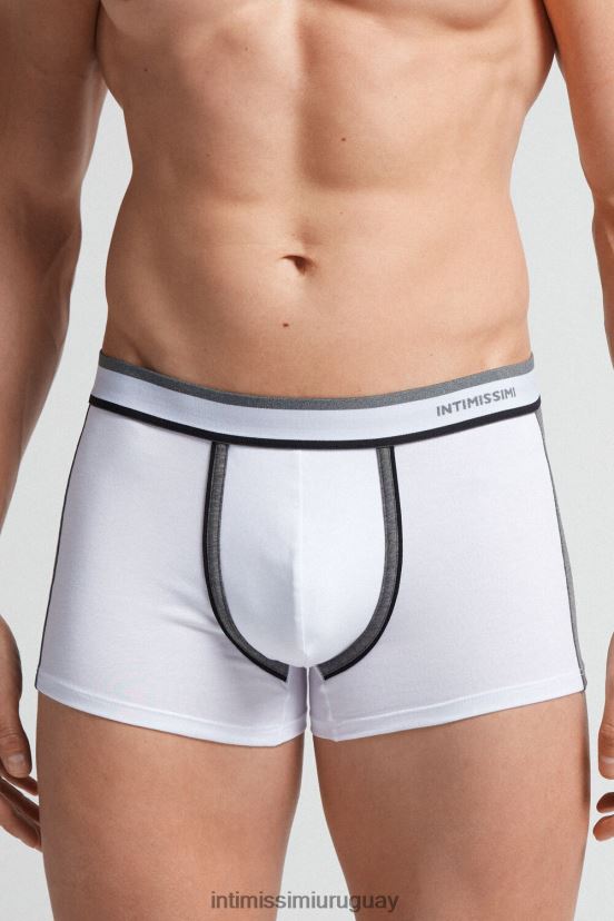 boxers de algodón supima elástico de dos tonos Intimissimi hombres Mezcla 384i-blanco/grafito V806B8101 ropa interior
