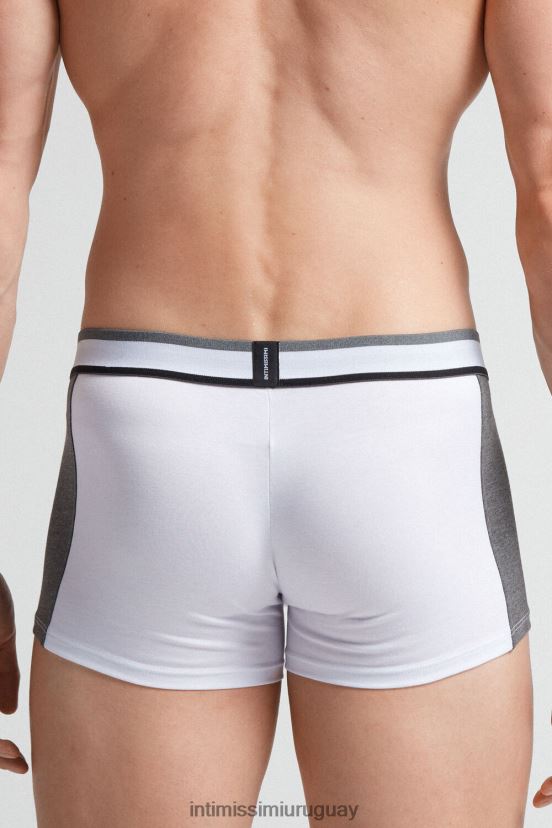 boxers de algodón supima elástico de dos tonos Intimissimi hombres Mezcla 384i-blanco/grafito V806B8101 ropa interior