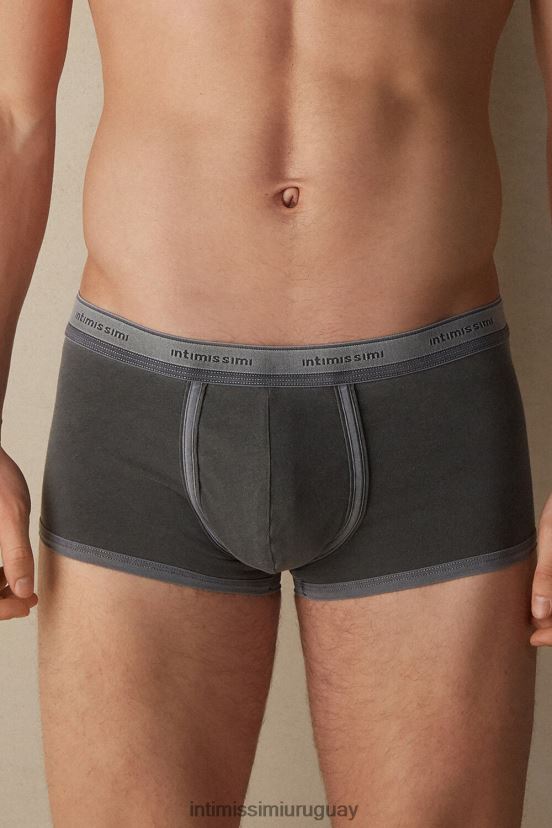 boxers de algodón supima elástico teñido en prenda Intimissimi hombres 862i-negro V806B882 ropa interior