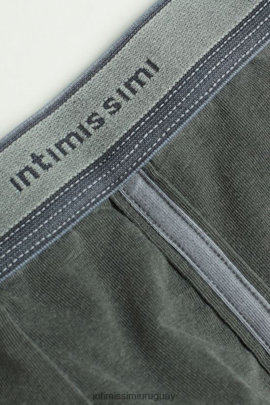 boxers de algodón supima elástico teñido en prenda Intimissimi hombres 862i-negro V806B882 ropa interior