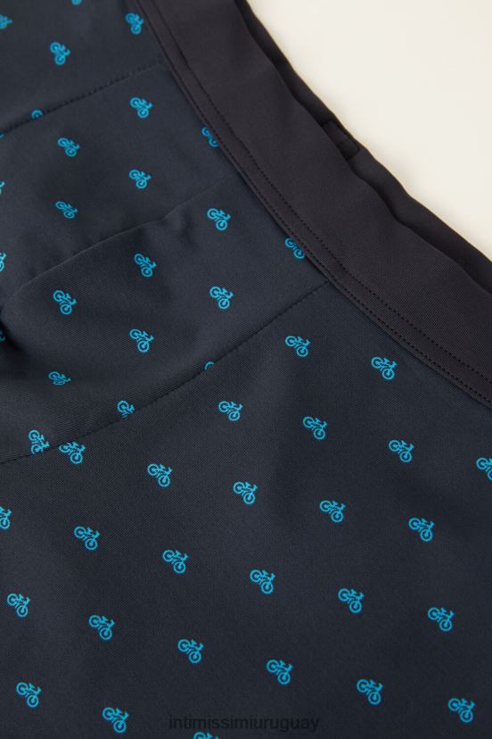 boxers de bicicleta de microfibra Intimissimi hombres 178j-bicicleta-impresión azul medianoche V806B846 ropa interior