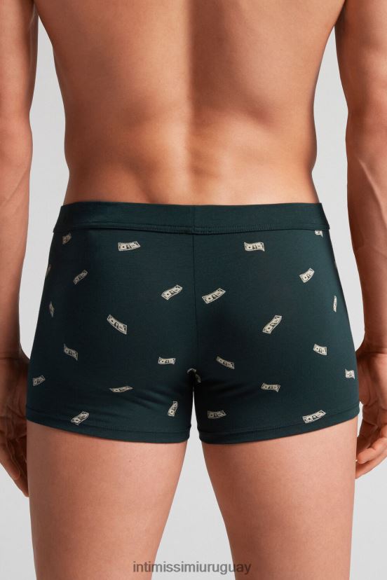 boxers de dinero de algodón supima fresco natural Intimissimi hombres 370j-verde scuro st.soldi V806B82 ropa interior