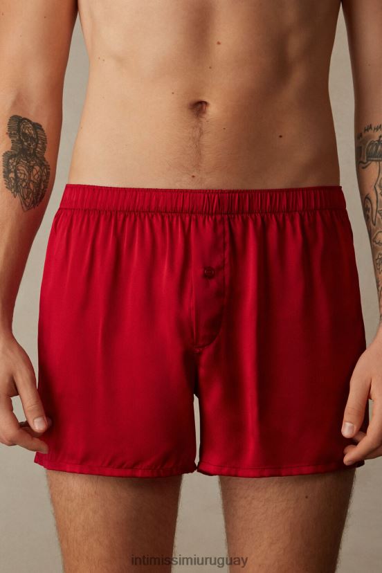 boxers de seda Intimissimi hombres 1473-rojo V806B890 ropa interior