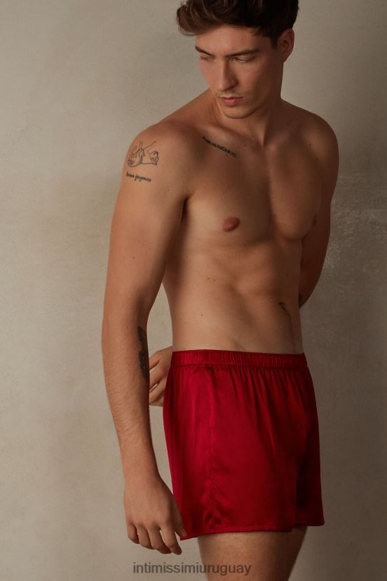 boxers de seda Intimissimi hombres 1473-rojo V806B890 ropa interior