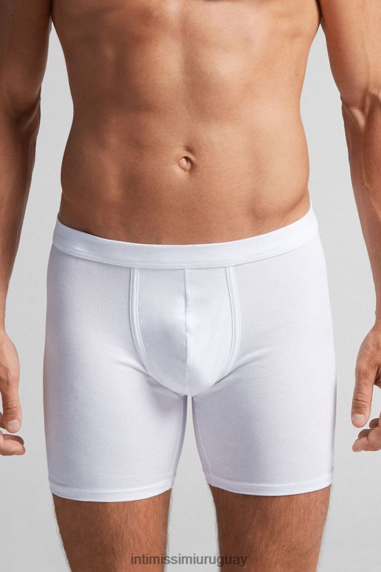 boxers largos de algodón supima elásticos Intimissimi hombres 001-blanco V806B854 ropa interior