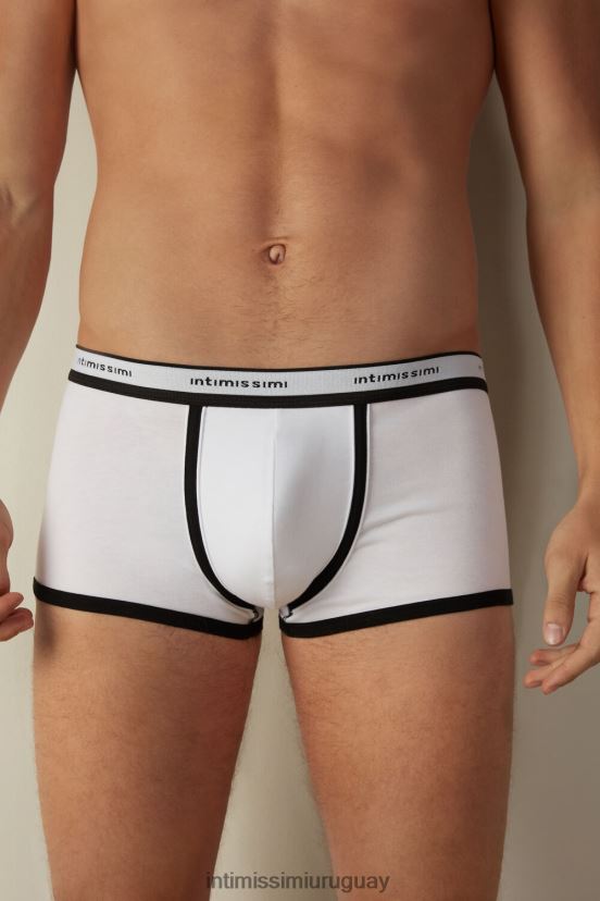 calzoncillos tipo bóxer de algodón supima elástico con detalle de logo Intimissimi hombres 143i-negro/blanco V806B893 ropa interior