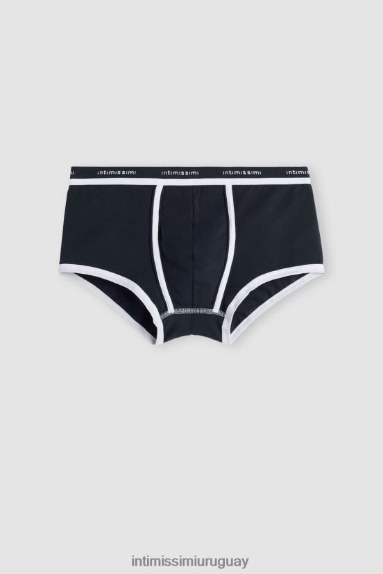 calzoncillos tipo bóxer de algodón supima elástico con detalle de logo Intimissimi hombres 3481-azul medianoche/blanco V806B8117 ropa interior