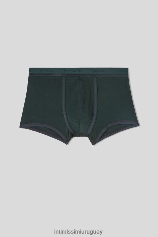 calzoncillos tipo bóxer de algodón supima elástico con detalle de logo Intimissimi hombres 380j-verde scuro/blu notte V806B811 ropa interior