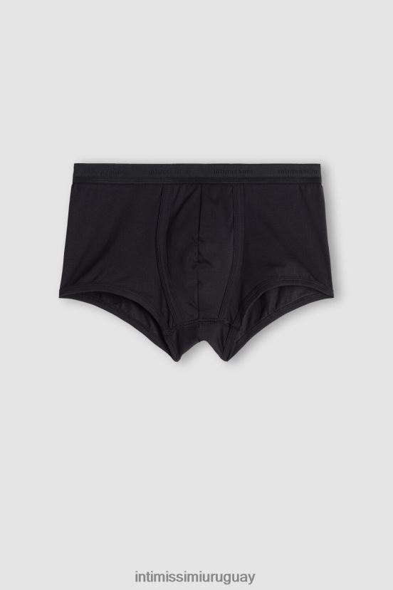 calzoncillos tipo bóxer de algodón supima elástico con detalle de logo Intimissimi hombres 386i-negro/negro V806B8115 ropa interior