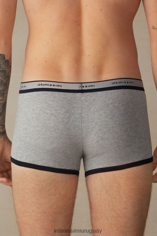 calzoncillos tipo bóxer de algodón supima elástico con detalle de logo Intimissimi hombres 387i-mezcla gris claro / azul medianoche V806B8113 ropa interior