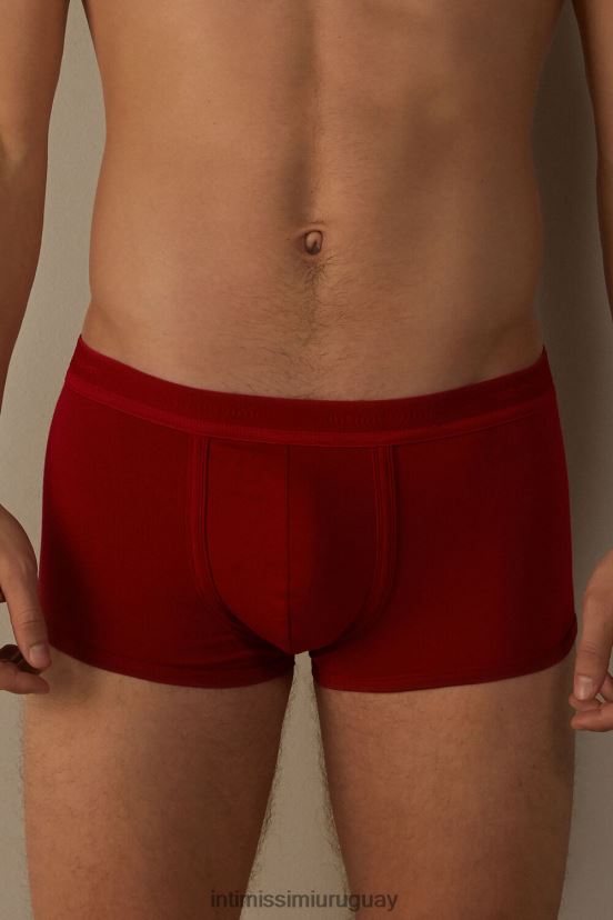 calzoncillos tipo bóxer de algodón supima elástico con detalle de logo Intimissimi hombres 5222-rojo intenso/rojo V806B898 ropa interior