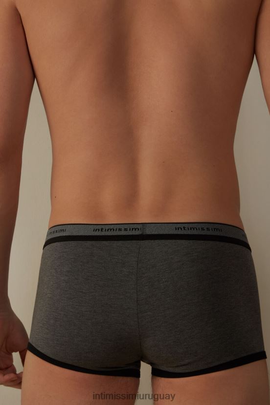 calzoncillos tipo bóxer de algodón supima elástico con detalle de logo Intimissimi hombres 543i-mezcla gris grafito/negro V806B891 ropa interior