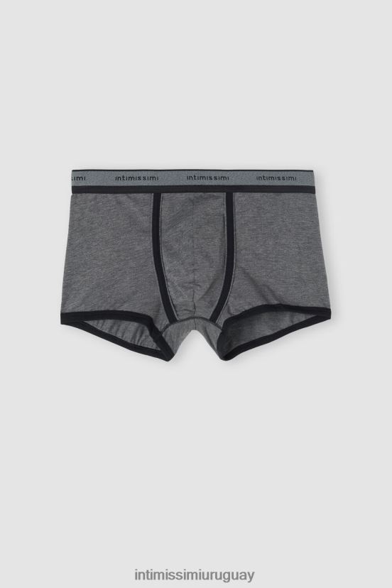 calzoncillos tipo bóxer de algodón supima elástico con detalle de logo Intimissimi hombres 543i-mezcla gris grafito/negro V806B891 ropa interior