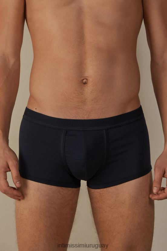 calzoncillos tipo bóxer de algodón supima elástico con detalle de logo Intimissimi hombres 800a-azul medianoche/azul medianoche V806B8114 ropa interior