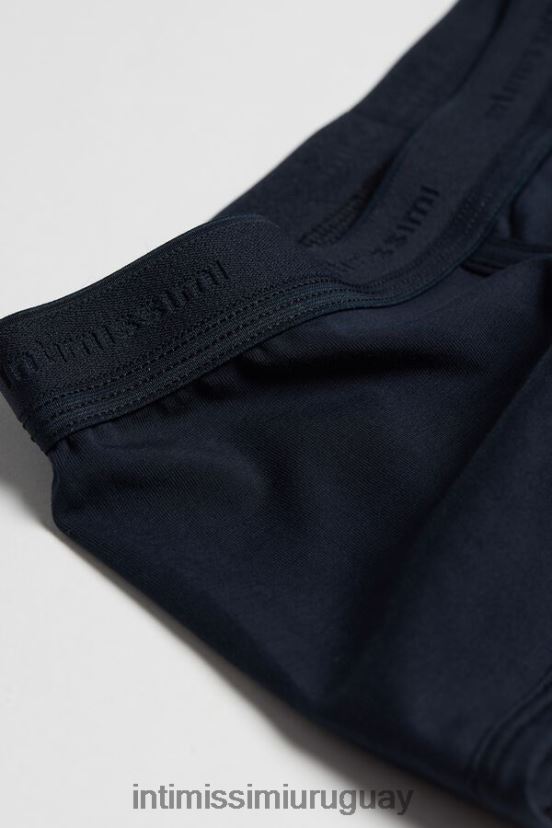 calzoncillos tipo bóxer de algodón supima elástico con detalle de logo Intimissimi hombres 800a-azul medianoche/azul medianoche V806B8114 ropa interior