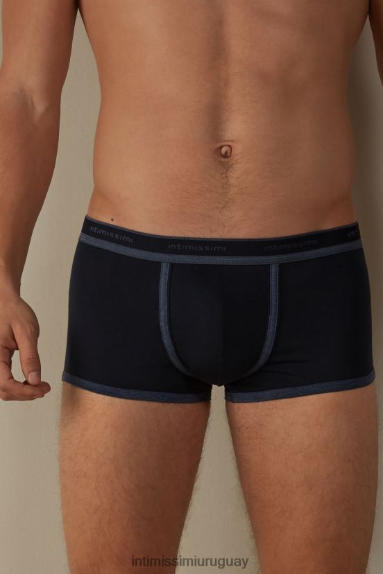 calzoncillos tipo bóxer de algodón supima elástico con detalle de logo Intimissimi hombres 844i-mezcla azul medianoche/azul denim V806B888 ropa interior