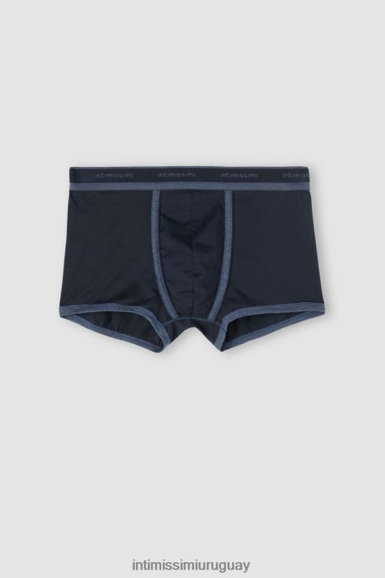 calzoncillos tipo bóxer de algodón supima elástico con detalle de logo Intimissimi hombres 844i-mezcla azul medianoche/azul denim V806B888 ropa interior
