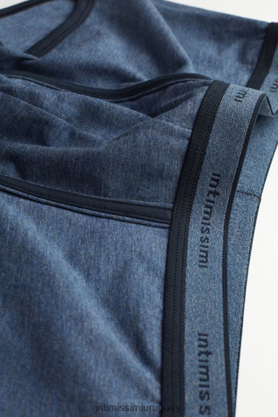 calzoncillos tipo bóxer de algodón supima elástico con detalle de logo Intimissimi hombres 845i-mezcla azul denim/azul medianoche V806B884 ropa interior