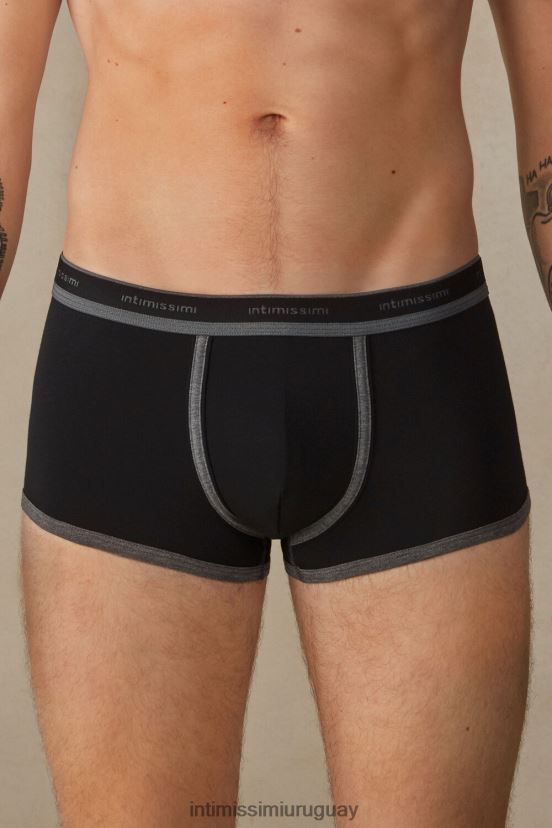 calzoncillos tipo bóxer de algodón supima elástico con detalle de logo Intimissimi hombres Mezcla 385i-negro/grafito V806B8116 ropa interior