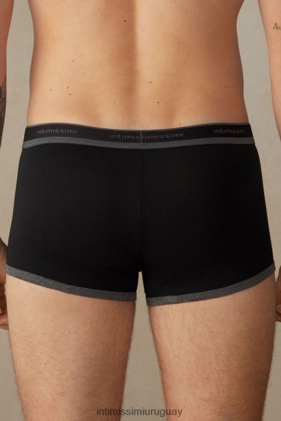 calzoncillos tipo bóxer de algodón supima elástico con detalle de logo Intimissimi hombres Mezcla 385i-negro/grafito V806B8116 ropa interior