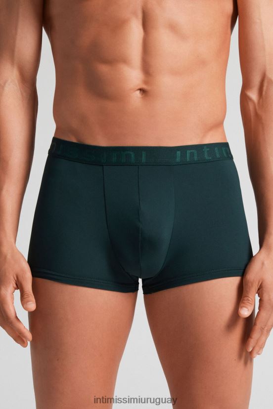 calzoncillos tipo bóxer de microfibra con logo Intimissimi hombres 132j-verde oscuro V806B815 ropa interior
