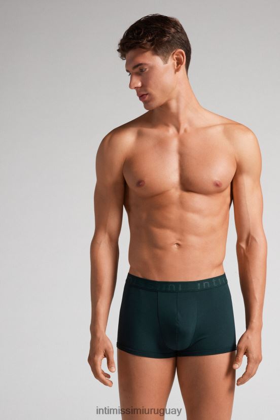 calzoncillos tipo bóxer de microfibra con logo Intimissimi hombres 132j-verde oscuro V806B815 ropa interior