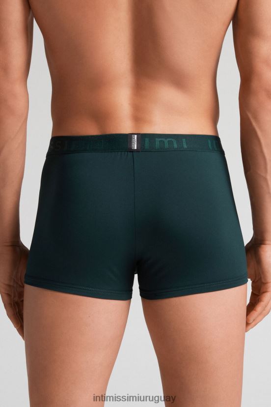 calzoncillos tipo bóxer de microfibra con logo Intimissimi hombres 132j-verde oscuro V806B815 ropa interior