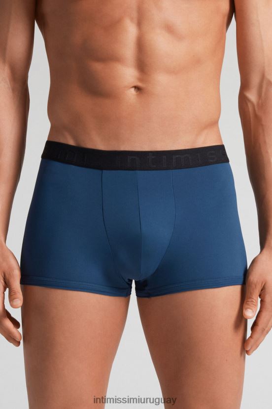 calzoncillos tipo bóxer de microfibra con logo Intimissimi hombres 379j-azul medio/nero V806B820 ropa interior