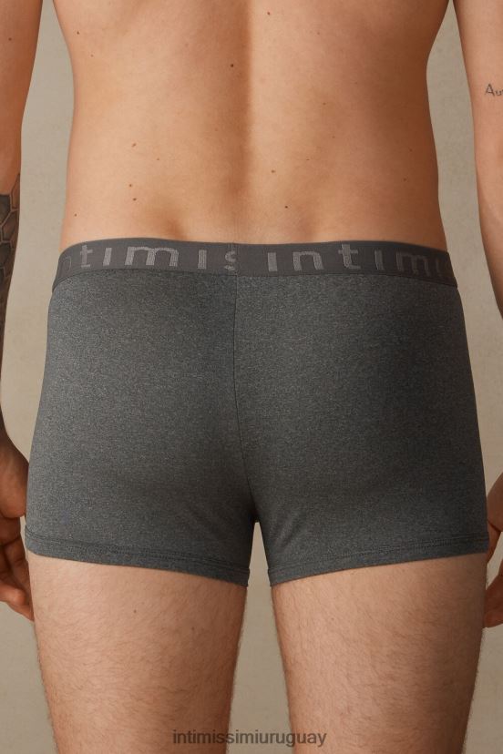 calzoncillos tipo bóxer de microfibra con logo Intimissimi hombres 5227-gris carbón melange V806B8100 ropa interior