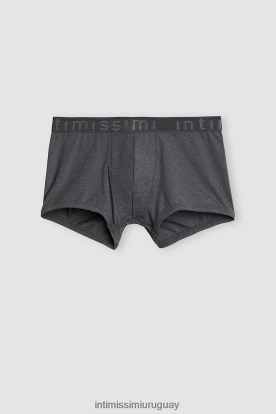 calzoncillos tipo bóxer de microfibra con logo Intimissimi hombres 5227-gris carbón melange V806B8100 ropa interior