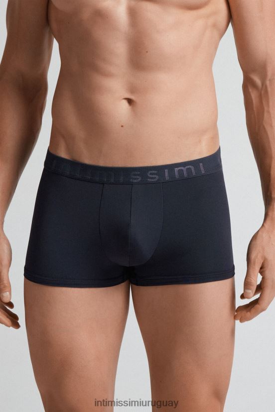 calzoncillos tipo bóxer de microfibra con logo Intimissimi hombres 800-azul medianoche V806B8146 ropa interior
