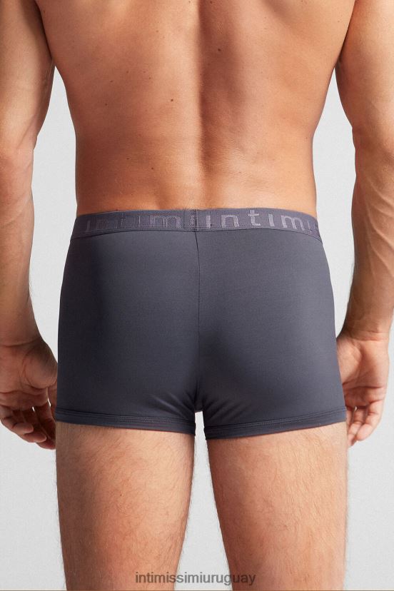 calzoncillos tipo bóxer de microfibra con logo Intimissimi hombres 9963-gris hollín V806B8130 ropa interior