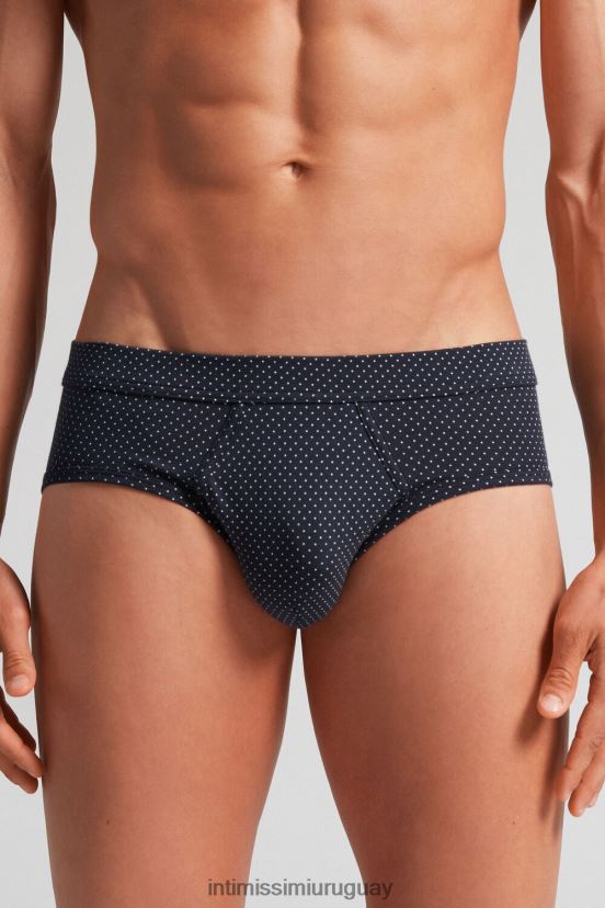 Braguita algodón supima micro lunares natural fresco Intimissimi hombres 364j-blu notte st.pois bianco V806B85 ropa interior